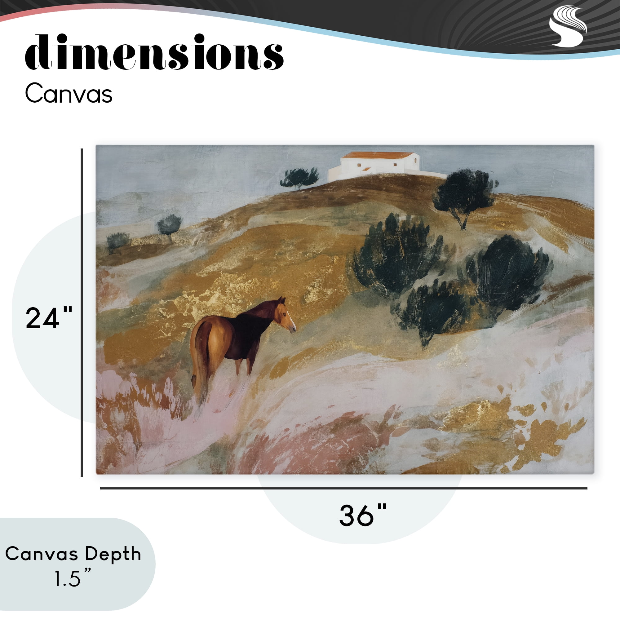 Stupell Industries Horse in Tuscan Countryside Canvas Wall Art, design by Chromatic Storm Studio