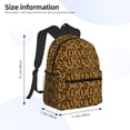 thumbnail image 4 of Haiem Snake Skin Lightweight Backpack for School, Classic Basic Water Resistant Casual Daypack for Travel with Bottle Side Pockets, 4 of 8