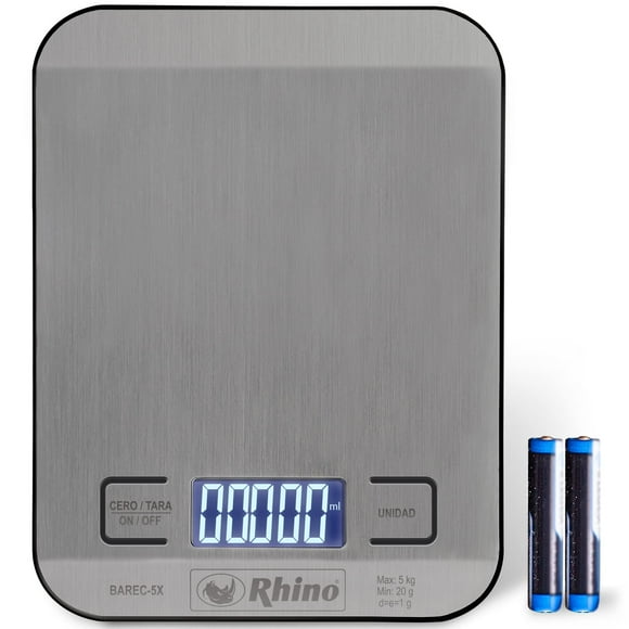 Báscula Digital Cocina Rhino BAREC-5X Capacidad 5kg