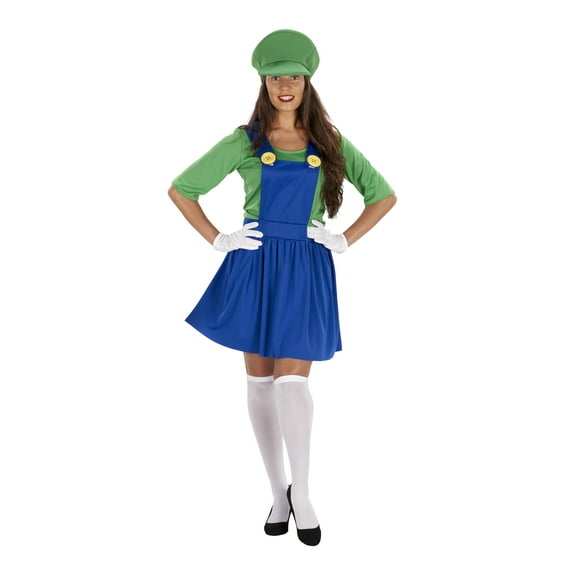 Orion Costumes Super Mario Inspired Green Plumber Adult Dress Costume | Medium Female