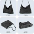 thumbnail image 6 of Sunyuer Women Vintage Washed Denim Hobo Bag, Large Capacity Commuter Shoulder Tote Handbag, Casual Retro Denim Crossbody Bag with Adjustable Strap for Work Travel Daily Use, 6 of 7