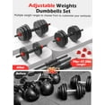 thumbnail image 6 of 70lbs Free Weight Set with Connector, 5 in1 Dumbbells Set Used as Barbell, Kettlebells, Push up Stand, Fitness Exercises for Home Gym Suitable Men/Women, 6 of 6