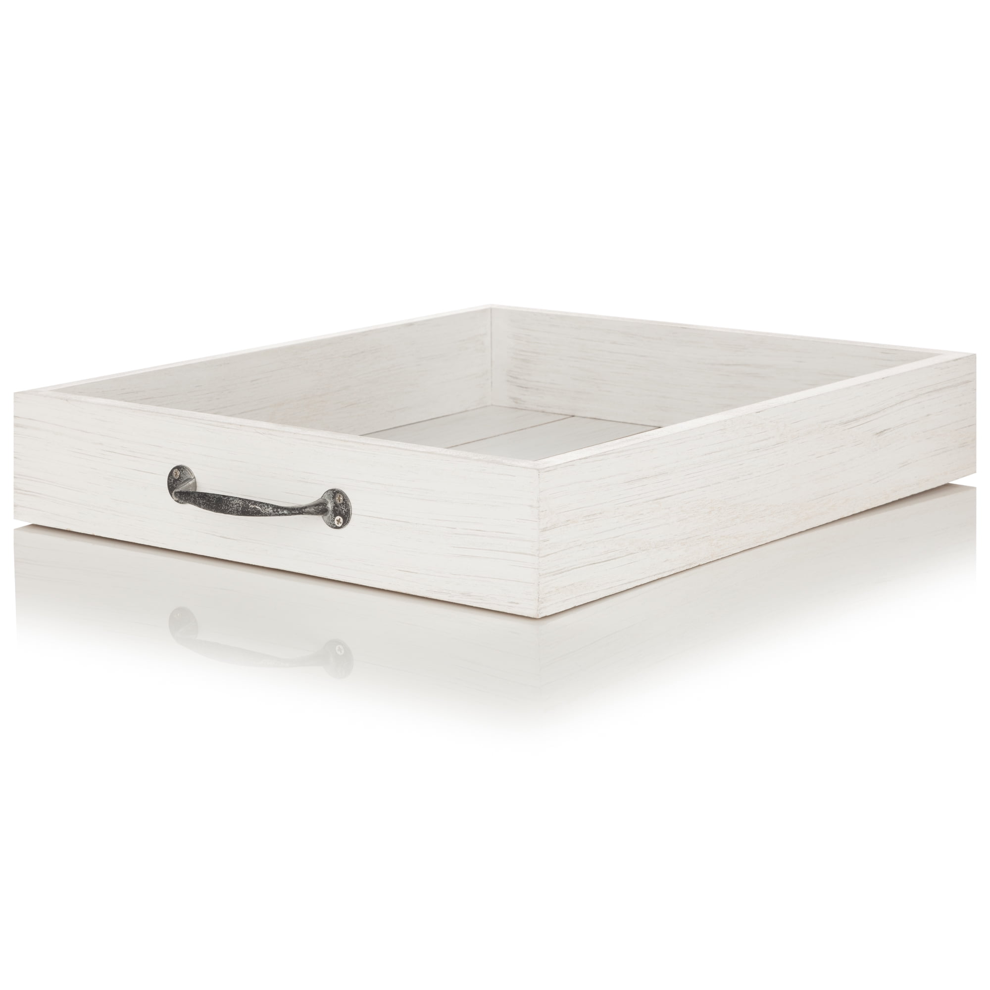 3 Square Serving Trays Centre Piece With Handles Silver 