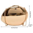 thumbnail image 3 of Jiibva Women's Reflective Oval Clutch with Shoulder Chain - Small Metal Crossbody Bag for Party, Wedding, Cocktail, Prom, 3 of 7