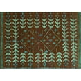 thumbnail image 1 of Ahgly Company Machine Washable Indoor Rectangle Abstract Turquoise Blue Modern Area Rugs, 4' x 6', 1 of 4