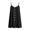 thumbnail image 5 of ClodeEU Women's Scoop Neck Spaghetti Strap Button Mini Dress,Casual A-Line Sundress Black,Women's Plus L, 5 of 8