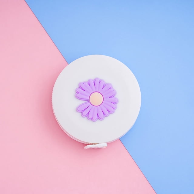 Cinta métrica de dibujos animados, escala transparente de doble cara, compacta, portátil, redonda, multifuncional, cinta métrica para corte de costura corporal