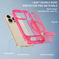 thumbnail image 4 of For iPhone 12 Pro / 12 6.1" Magnetic Phone Case,Compatible with Mag-Safe,Built-in Retractable Kickstand,Military Grade Shockproof Anti-Scratch Ultra Slim Skin Feel Translucent Phone Case,Rose, 4 of 8