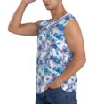 thumbnail image 3 of Bingfone Icy Blue Snowflakes Pattern Men's Tank Tops Workout Sleeveless Tee Shirts Running Beach Tanks for Men-X-Large, 3 of 7