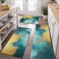 thumbnail image 2 of Teal Marble Gold Abstract Pattern Kitchen Rugs Sets Of 3,Kitchen Runner Rugs Non Skid Washable,Decorative Kitchen Floor Mats for Kitchen,Sink,Laundry,17"x30"+ 17"x47" + 17"x59", 2 of 6