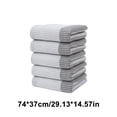 thumbnail image 2 of Juego de 5 toallitas absorbentes reutilizables de microfibra a cuadros, 73 x 35 cm, para piel sensible. Toalla de limpieza facial suave y de secado rápido (gris)., 2 of 6
