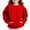 Red, variant on hoksml Toddler Kids Girls Boys Crewneck Sweatshirt Fashion Solid Color Long Sleeve Fleece Pullover Top with Kangaroo Pocket