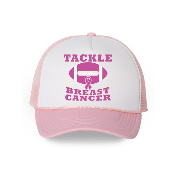 Awkward Styles Tackle Breast Cancer Trucker Hat Breast Cancer Awareness Gifts For Cancer Survivor Breast Cancer Snapback Hat Pink Ribbon Hat Cancer Support Ribbon Baseball Cap Cancer Awareness Hats