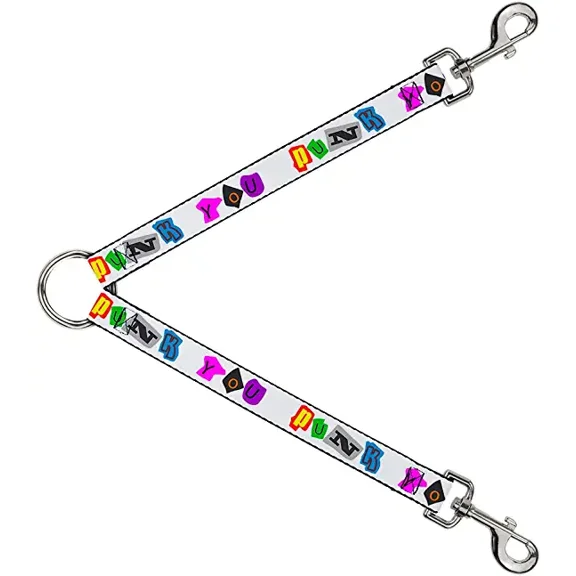 Buckle-Down Dog Leash Splitter Punk You White Full Color 1 Foot Long 1 Inch Wide