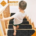 thumbnail image 6 of 15 PCS Anti Slip Carpet Stair Tread | 8” x 30” | Removable and Washable Runners with Non Slip Adhesive Free Rubber Backing Light Gray, 6 of 7
