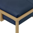 thumbnail image 3 of Weston Home Oddie Gold Finish Velvet Button Tufted Rectangular Ottoman, Blue, 3 of 7