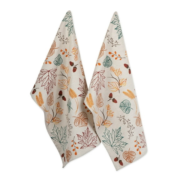 DII Modern Cotton Thanksgiving Embroidered Dishtowels in Multi-Color (Set of 3)