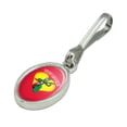 thumbnail image 2 of Gumby with Guitar You Rock Heart Antiqued Oval Charm Clothes Purse Suitcase Backpack Zipper Pull Aid, 2 of 3