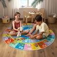 thumbnail image 5 of SARAG 47in Large Round Alphabet Rug Large Round US Map Rug ABC Puzzle Bedroom Rugs For Kids Boys Girls Kindergarten Decorative Soft Crawling Floor Mats Children's Bedside Rugs, Colorful, 5 of 9