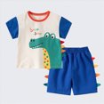 thumbnail image 6 of NOLDARES Baby Boy Summer Outfits 2 Piece Toddler Clothes Trendy Print Short Sleeve Cotton T-Shirt and Pull on Shorts Sets(Beige,3-4 Y), 6 of 9