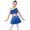 Royal Blue, variant on Kids Girls Lyrical Tango Ballroom Dance Dress Outfits One Shoulder Crop Top With Metallic Pleated Skirt Red 14