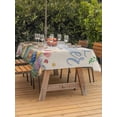 thumbnail image 2 of Spring Easter Outdoor Tablecloth - 60x120 Inch Rectangle Dining Table Cover, Pink Tulip Flowers Bunny Floral Rustic Waterproof Outdoor Table Cloth with Umbrella Hole & Zipper for Picnic/Patio/Party, 2 of 7