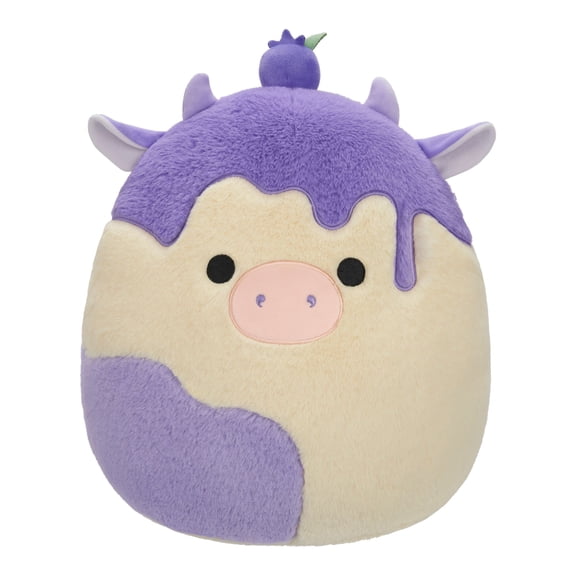 Squishmallows FuzzAMallow Official 12 inch Benito the Blueberry Cheesecake Cow - Child's Ultra Soft Plush Toy