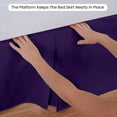 thumbnail image 6 of Purple Solid Pleated Bed Skirt King Size - 9 Inch Drop Split Corner Pleated Bedskirts -Microfiber Box Pleated Bedskirts - Never Lift Your Mattress - Hotel Quality Magic Bed Skirt, 6 of 8