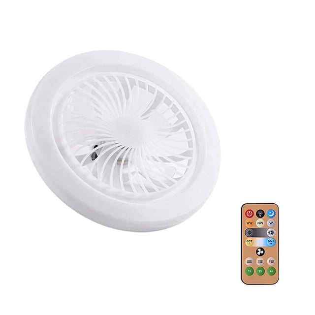 SIYTUAU Low Profile Ceiling Fan With Light Enclosed Hidden Fan Light Remote Control Dimmable 30W E27 Plastic