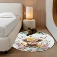 thumbnail image 2 of Round Rugs 3.3 Ft, Spring Cow Floral Non Slip Area Rugs for Kitchen Bedroom Entryway, Green Eucalyptus Leaves Botanical Washable Carpet Runner Rug Floor Mats for Bedroom Home Decor, 2 of 8