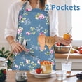 thumbnail image 4 of Apron for Women with Pockets, 3 Pcs Floral Print Canvas Apron with Adjustable Neck Strap for Cooking, Baking, Gardening, Crafts, 4 of 7
