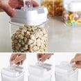 thumbnail image 4 of 7 Piece Food Storage Container Set With Marking Pen, Sticker, Measuring Spoon Durable And Impact Resistant Airtight Clear Canisters For Kitchen, Pantry white cover with clear buckle, 4 of 5
