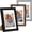 Black & Brown & Grey, variant on 5x5 Picture Frame Set of 3, Photo Frame for Wall Mounting or Tabletop, Engineered Wood with Shatter Resistant Plexiglass, Black