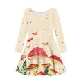 thumbnail image 4 of DISNIMO Girls Mushroom Dress for Kids Butterfly Dress for Little Girl Long Sleeve Dresses Age 5-6 Girls Dress Casual Fall Dresses for Girls Midi Dress Long Sleeve Beach Dress Girls Skater Dresses, 4 of 6