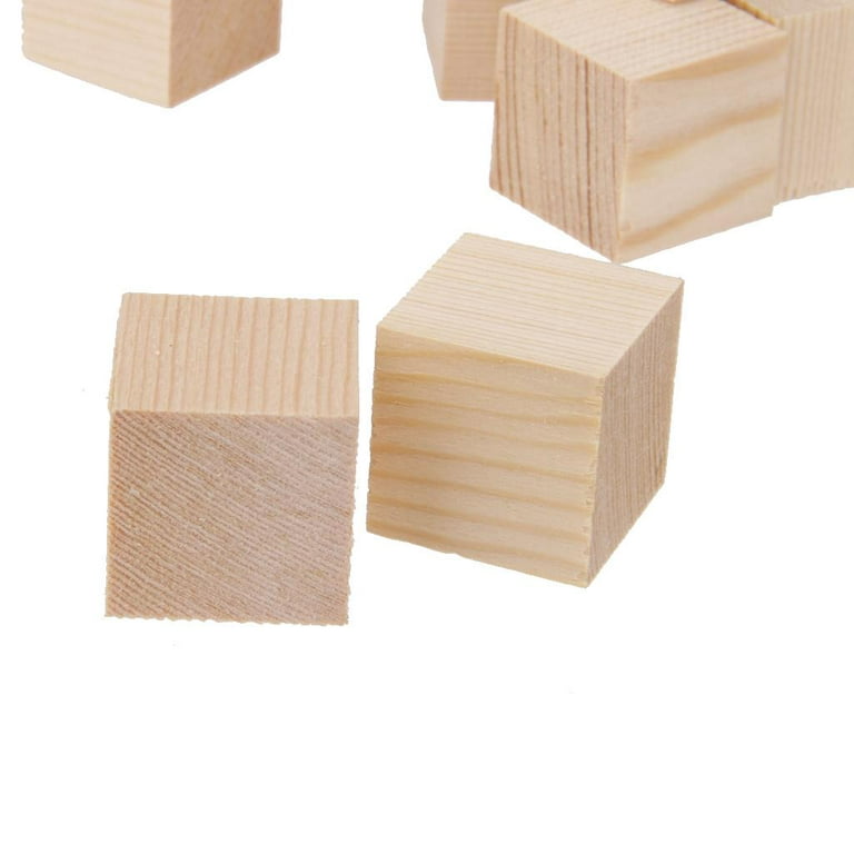 1 inch Wooden S, 10 Unfinished Plain Wooden Square Blocks, Baby Shower Decorating Blocks, for Puzzle Making, Crafts, and DIY Projects, Infant Boy's