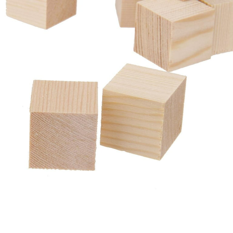 1 inch Wooden S, 10 Unfinished Plain Wooden Square Blocks, Baby Shower Decorating Blocks, for Puzzle Making, Crafts, and DIY Projects, Infant Boy's