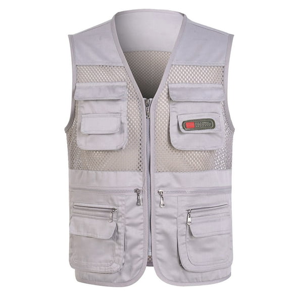 Outfmvch Shackets For Women 2023 With Pockets Womens Vest Men'S Casual Outdoor Work Fishing Travel Photo Cargo Vest Jacket Multi Pockets Cropped Puffer Vest Gray 2Xl