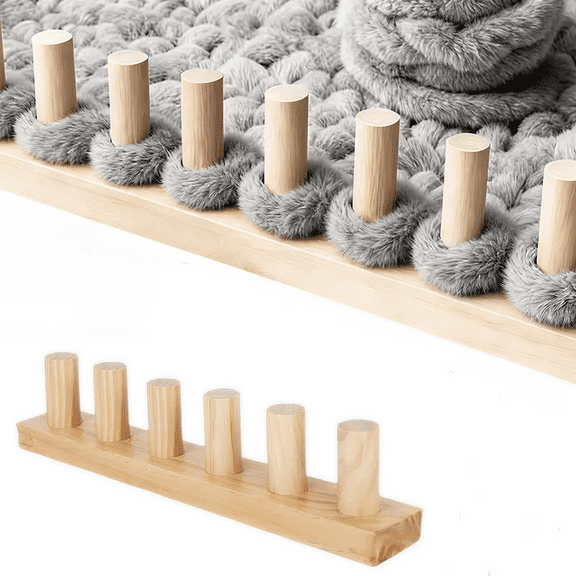 Knitting Loom Beginner Friendly Blanket Loom Portable DIY Kit Crafted from Wood for Home Decor and Art Projects