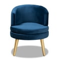 thumbnail image 3 of Baxton Studio Baptiste Glam and Luxe Navy Blue Velvet Fabric Upholstered and Gold Finished Wood Accent Chair, 3 of 8