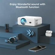 [Built-in APPs] ARTSEA Smart Projector with WiFi and Bluetooth,Tripod Including,2025 Upgrade Android TV OS,4K Support Native 1080P,Keystone Correction,Compatible with Smartphone/Laptop/TV Stick,White