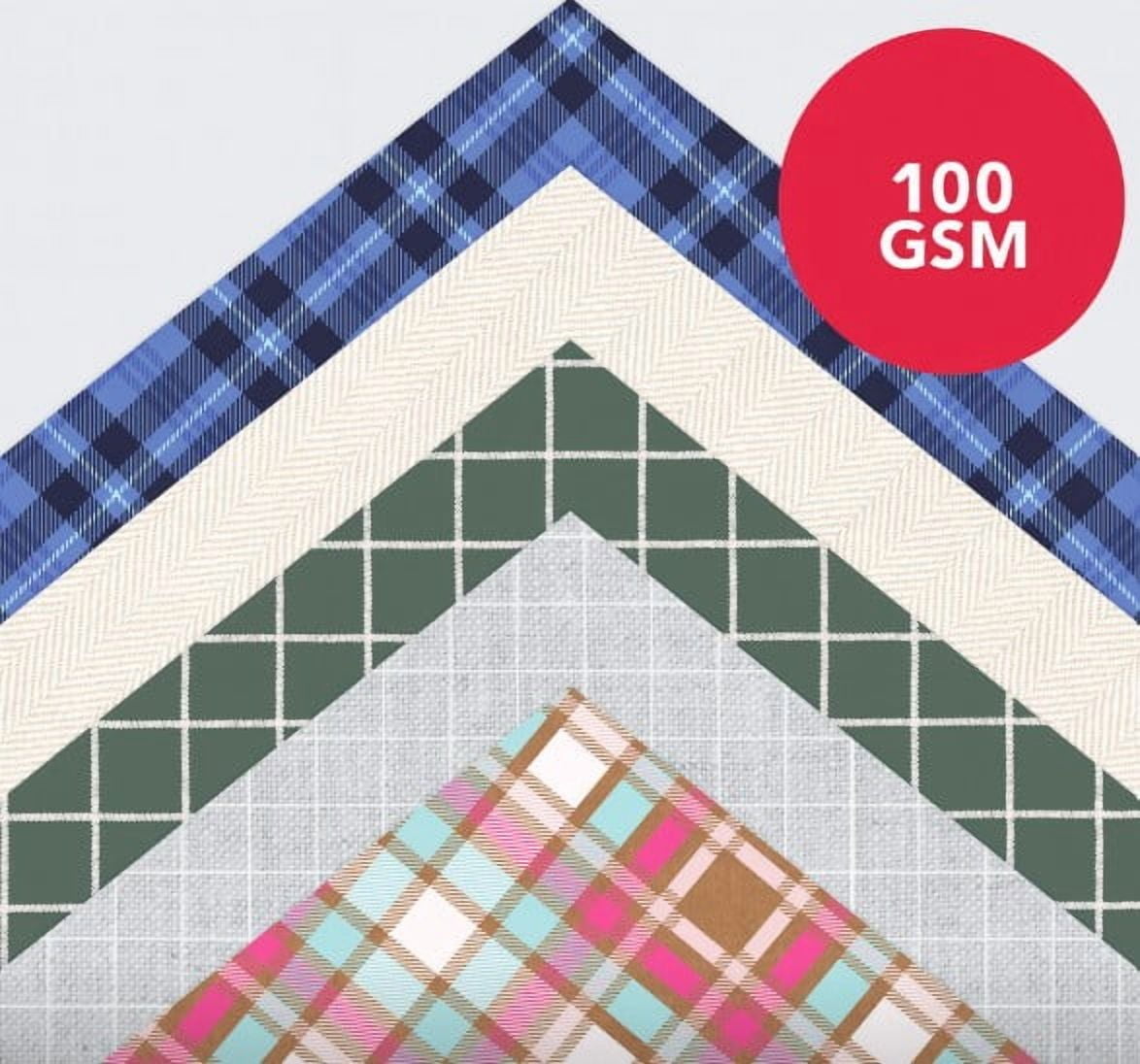 Roobee by Mara Mi Multicolor Plaid Paper Pad, 50 Sheets with 25 Designs