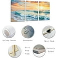 thumbnail image 2 of ZHONGYUTONG Sunset Beach Wall Art 3 Pieces Ocean Waves Pictures Seascape Paintings Prints Home Decor for Bathroom Living Room Framed (20.00" x 28.00" x 3PCS), 2 of 6