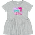 thumbnail image 3 of Inktastic 100 Days of School in Pink and Purple with Crown Girls Baby Dress, 3 of 5