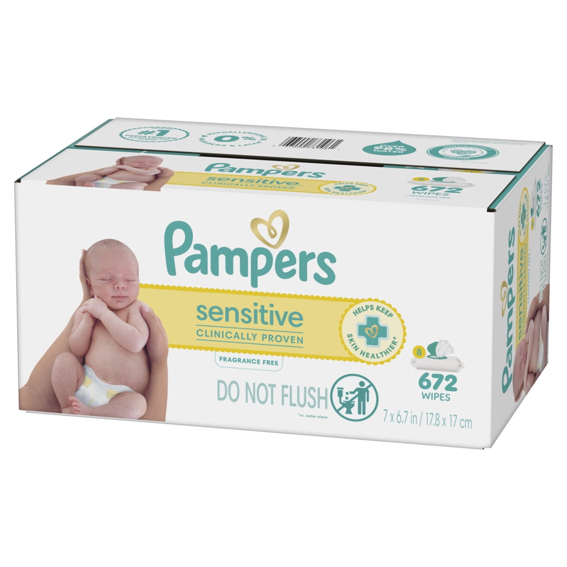 Pampers Sensitive Baby Wipes, 8-Pack, 672 Count, Dermatologist