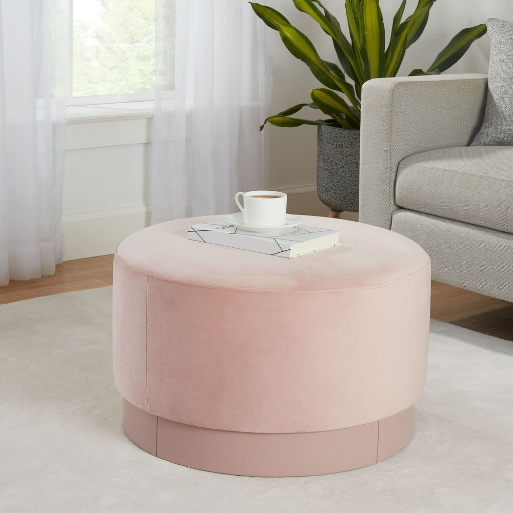 Better Homes & Gardens Addison Round Ottoman, Pink
