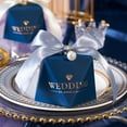 thumbnail image 3 of Luckyn 50 Pcs Navy Blue Diamond Pearl Wedding Candy Boxes Sweet Gift, 3 of 5