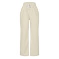 thumbnail image 5 of Inleife Ladies' Casual Pants Wide Leg Drawstring Color Blocked Pocket Pants Long Pants for Women, 5 of 5