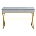 thumbnail image 4 of Linon Campaign Two Drawer Wood and Metal Desk in Gray, 4 of 10