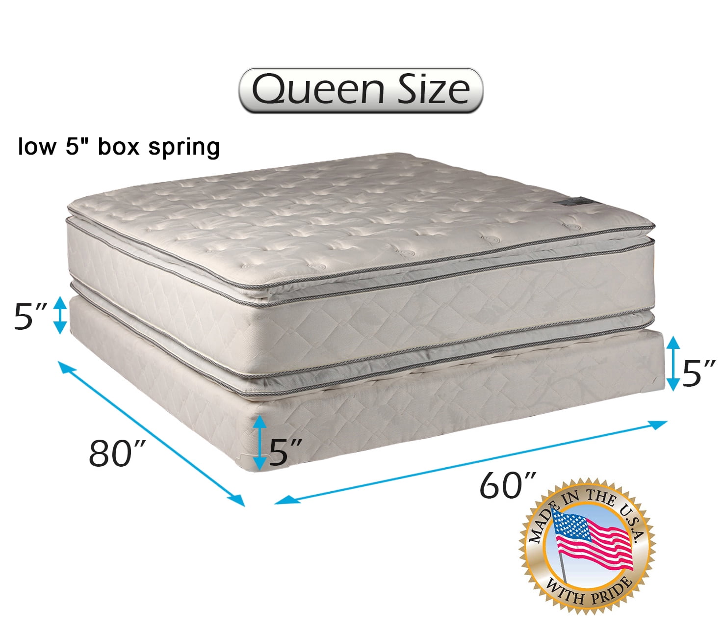 Queen pillow top mattress and boxspring set discount