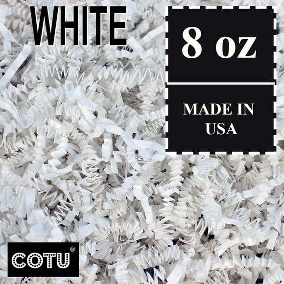 COTU 1/2 LB Panier Cadeau Blanc Froissé Remplissage de Papier Froissé (8 oz)